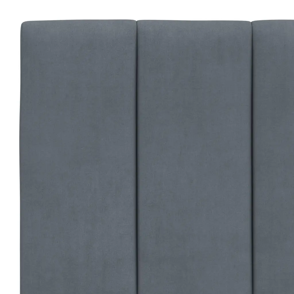 Headboard Cushion Wall Mount Upholstered Pillow Grey Velvet 90cm Bedroom Decor