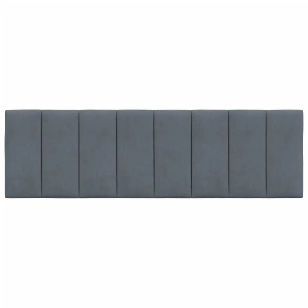 Headboard Cushion Support 153cm Grey Velvet Upholstered Backrest Pillow