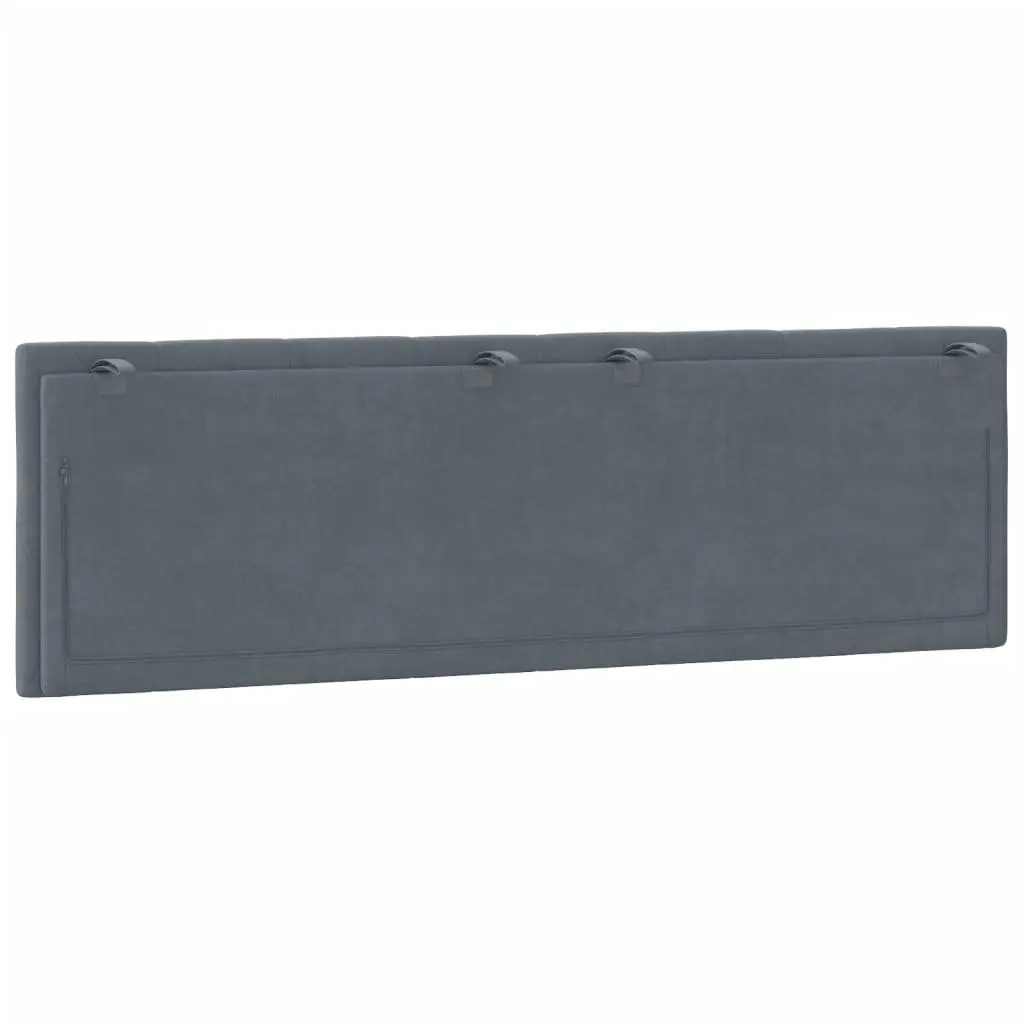 Headboard Cushion Support 153cm Grey Velvet Upholstered Backrest Pillow