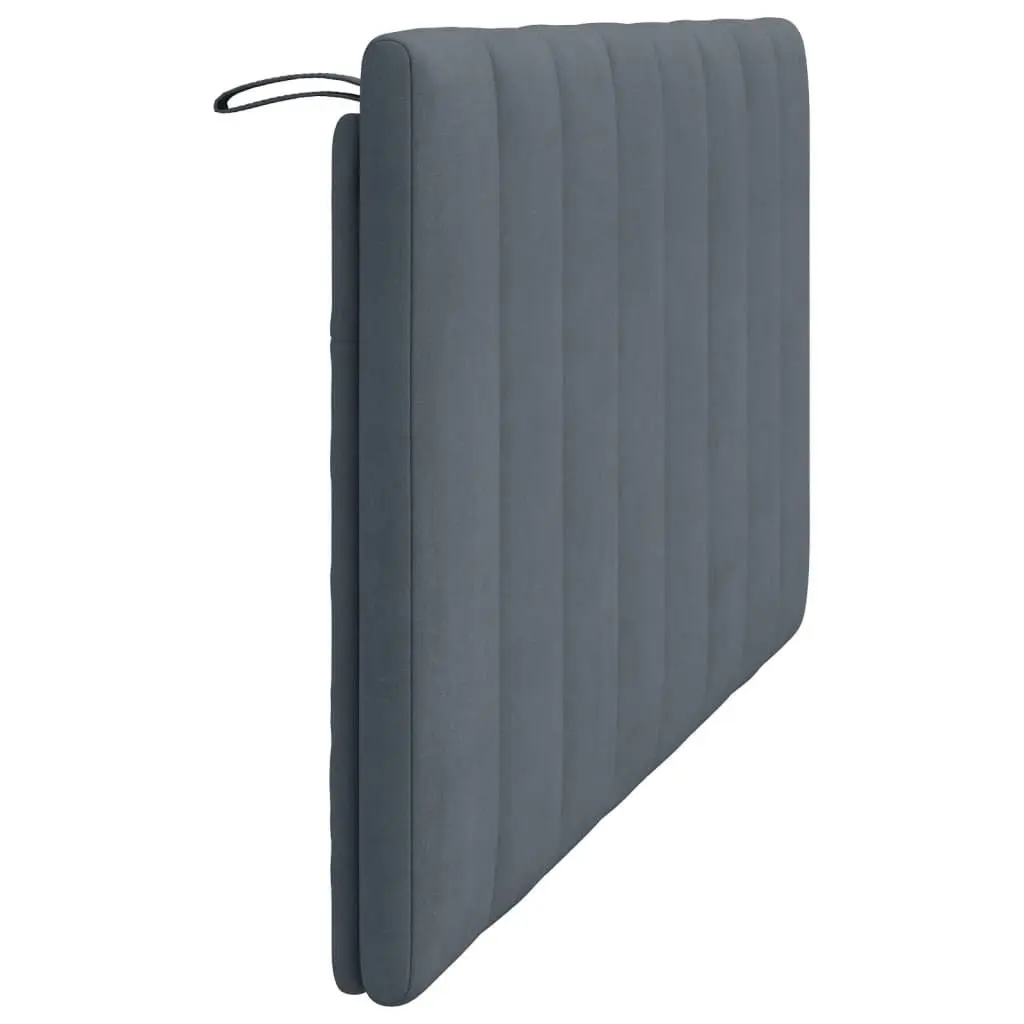 Headboard Cushion Support 153cm Grey Velvet Upholstered Backrest Pillow