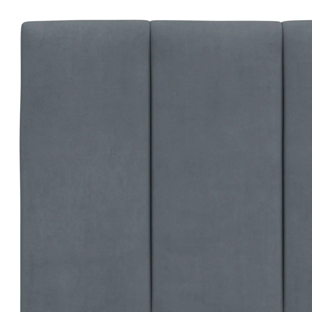 Headboard Cushion Support 153cm Grey Velvet Upholstered Backrest Pillow