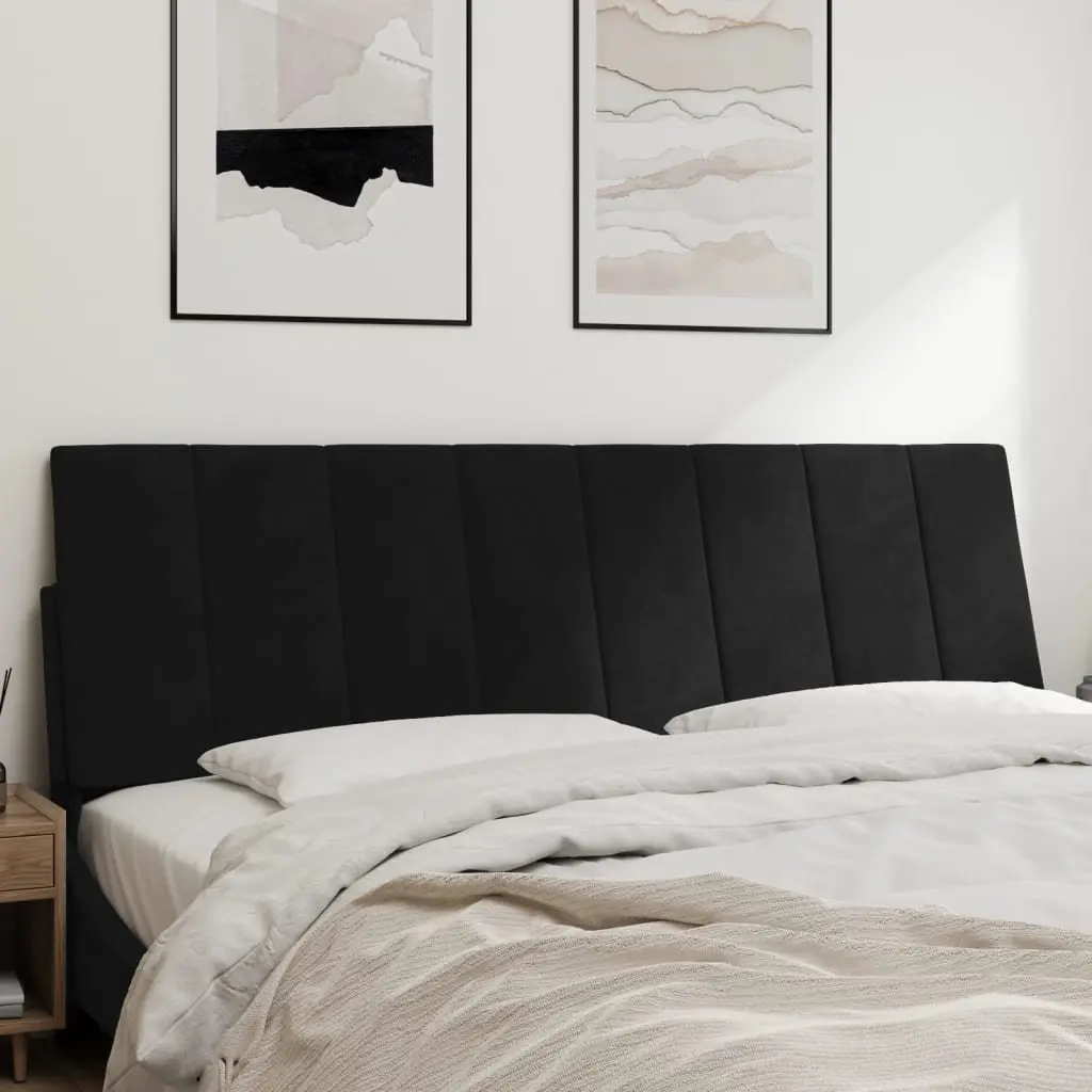 Headboard Cushion Velvet Support 153cm Black