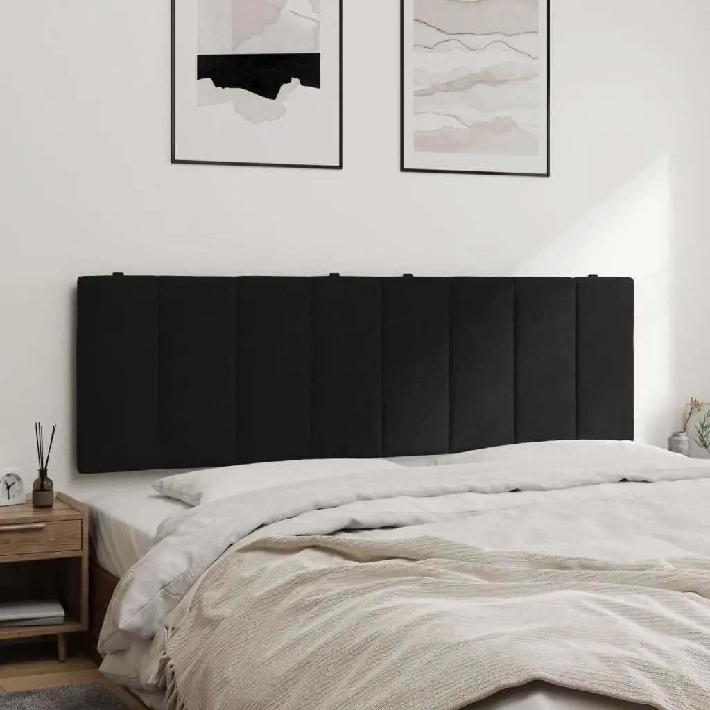 Headboard Cushion Velvet Support 153cm Black