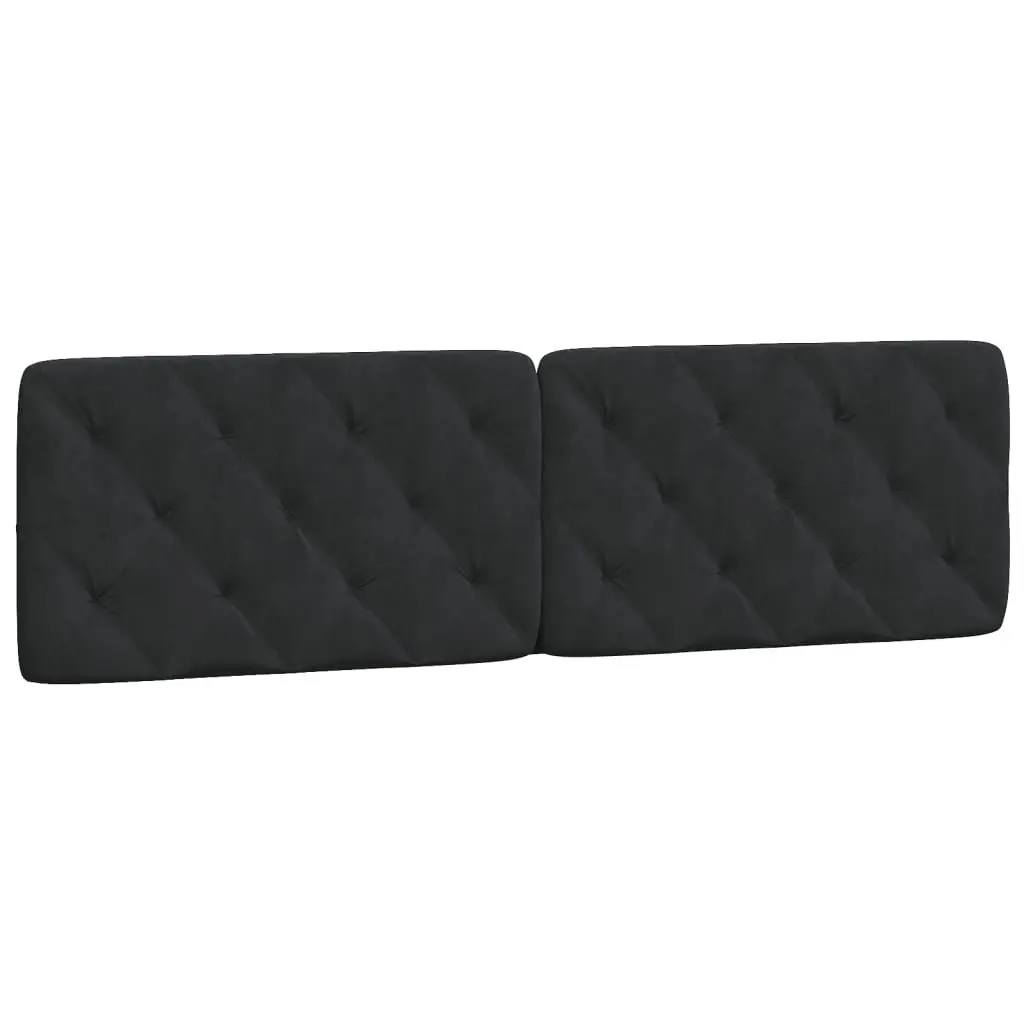 Headboard Cushion Velvet Black 180cm Foam Filled Wall Mount Bed Pillow
