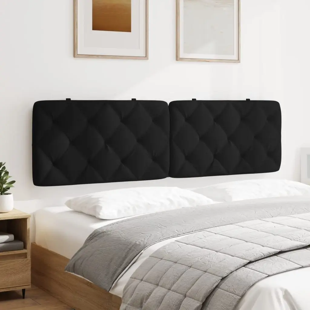 Headboard Cushion Velvet Black 180cm Foam Filled Wall Mount Bed Pillow