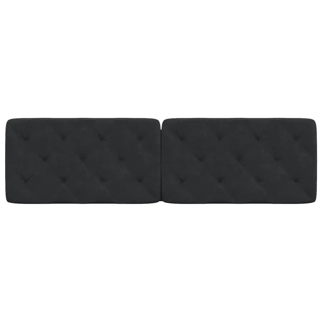Headboard Cushion Velvet Black 180cm Foam Filled Wall Mount Bed Pillow