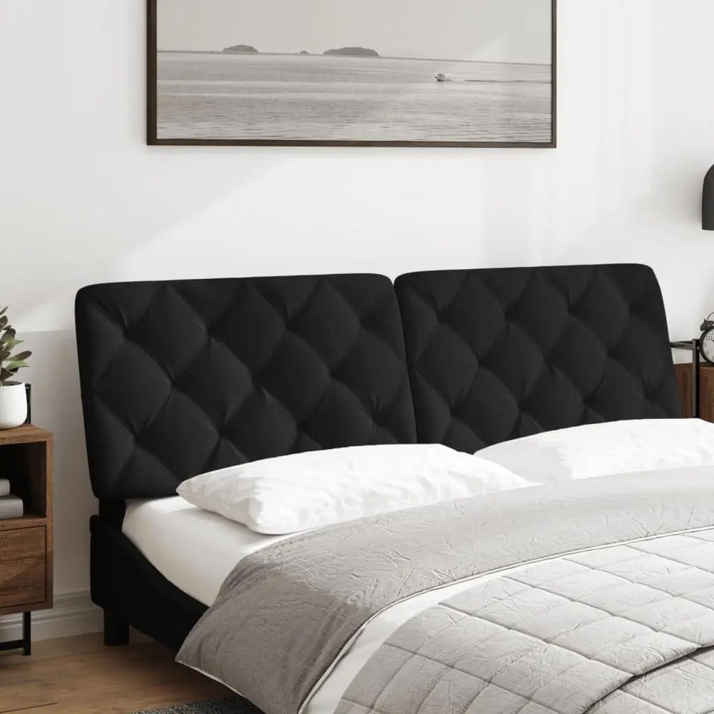 Headboard Cushion Back Support 153cm Black Velvet Wall Mounted