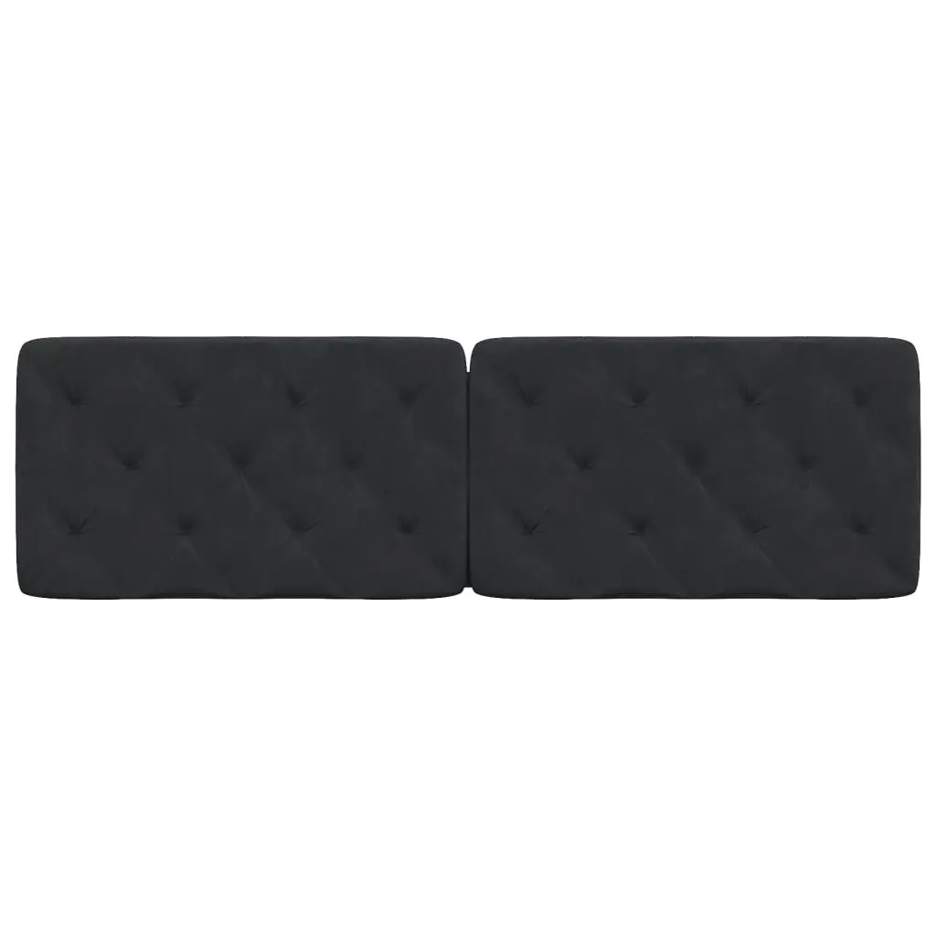 Headboard Cushion Back Support 153cm Black Velvet Wall Mounted