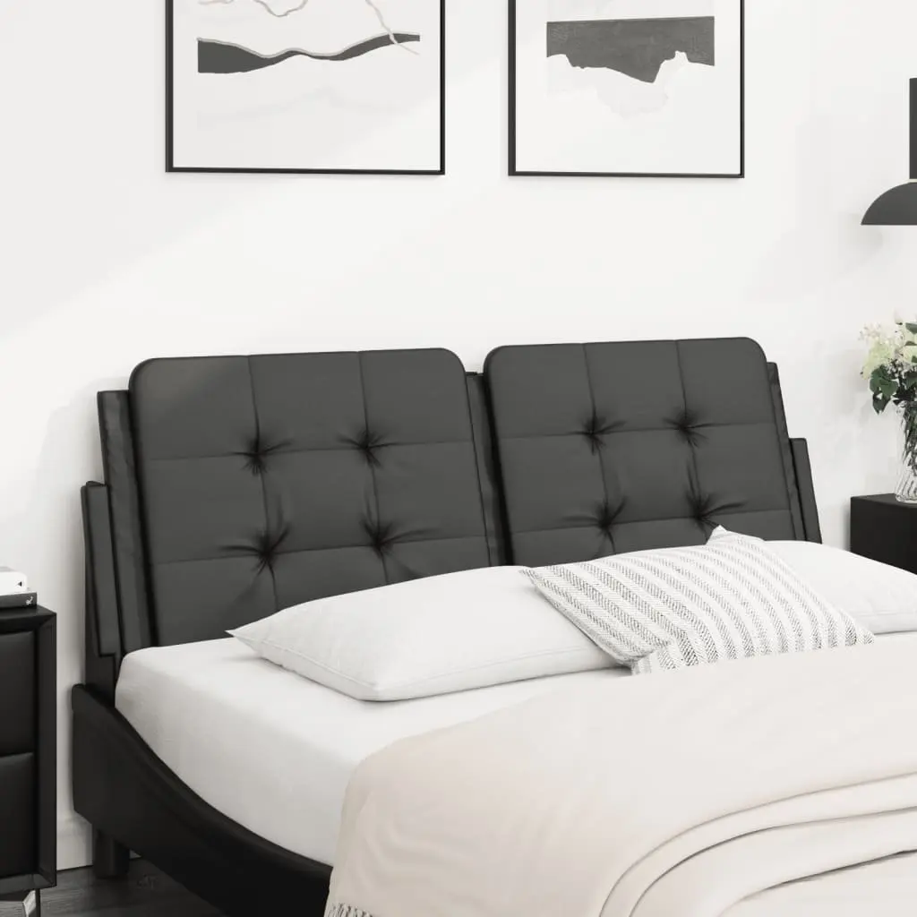 Black Faux Leather Headboard Cushion
