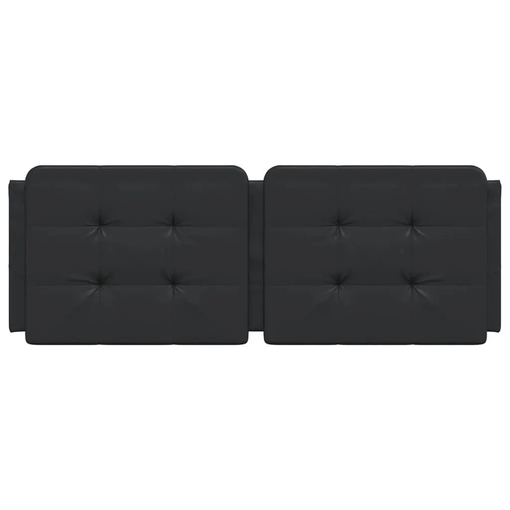 Black Faux Leather Headboard Cushion