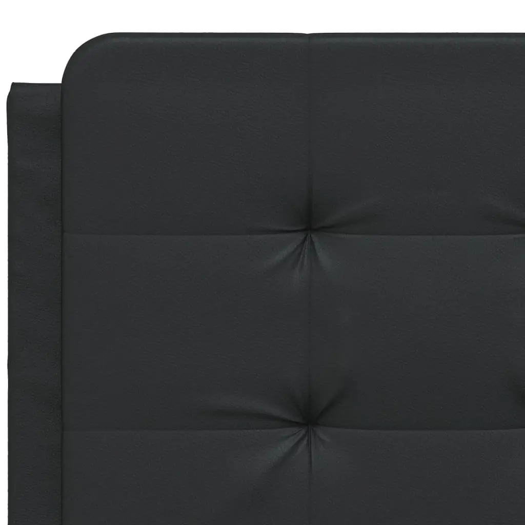Black Faux Leather Headboard Cushion