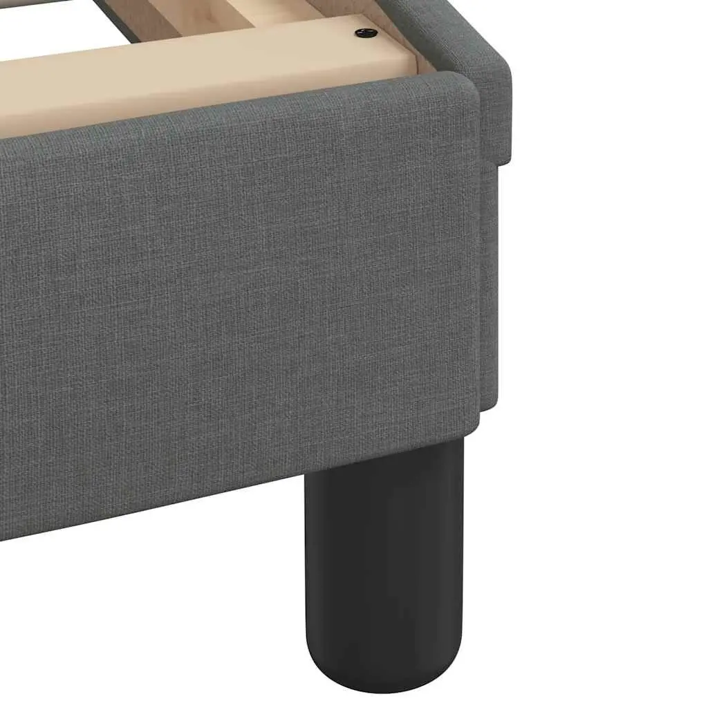 Bed Frame Grey Fabric 90x190 cm Bedroom Furniture with Headboard Slatted Base