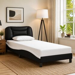 Quality Black Bed Frame 90x190 cm with Comfort Features