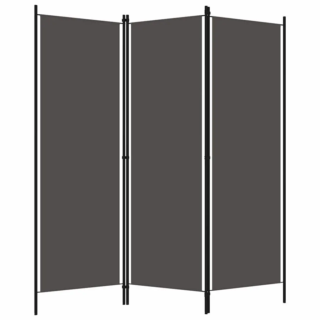 3-Panel Room Divider Privacy Screen Folding Anthracite Freestanding Partition 150 x 180 cm