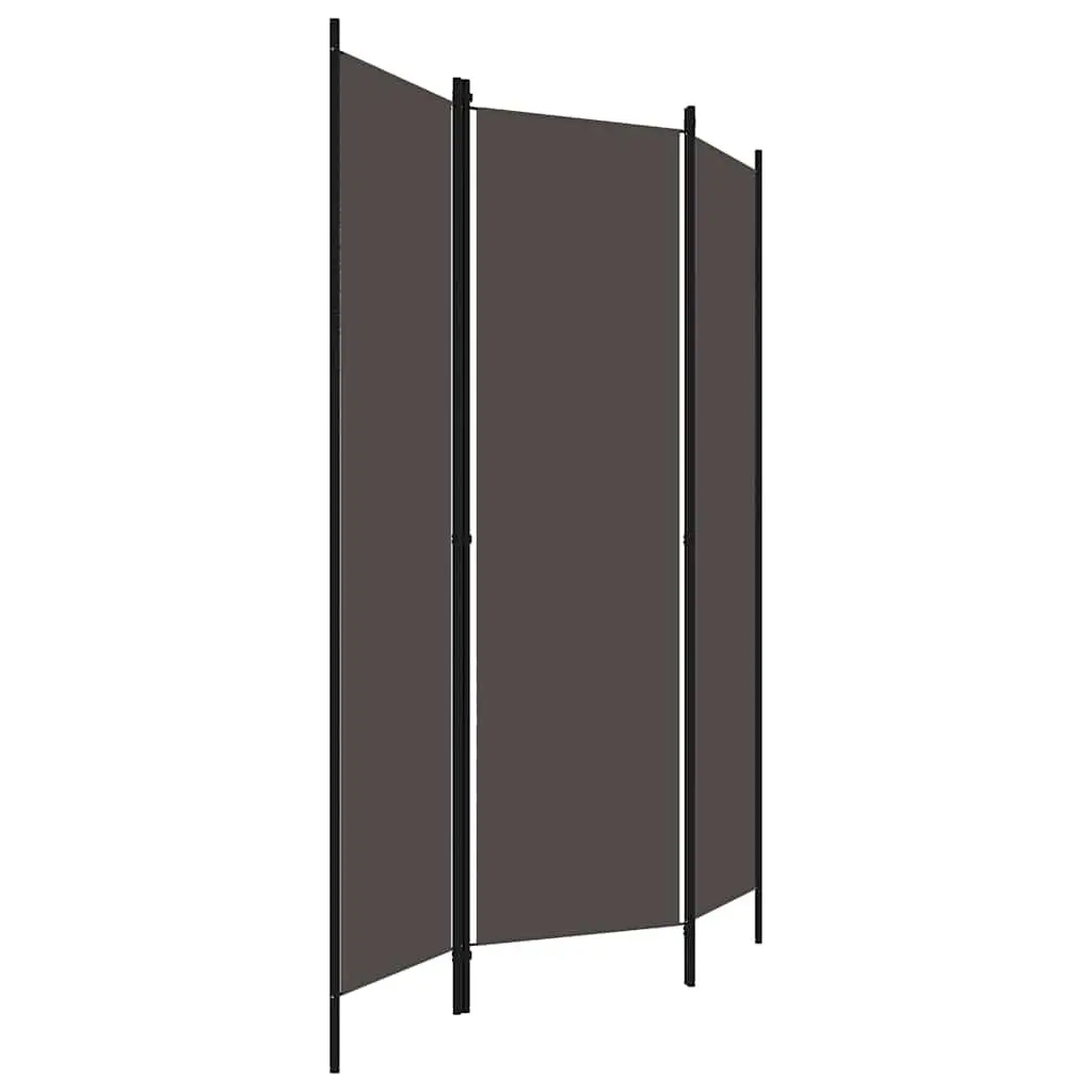 3-Panel Room Divider Privacy Screen Folding Anthracite Freestanding Partition 150 x 180 cm