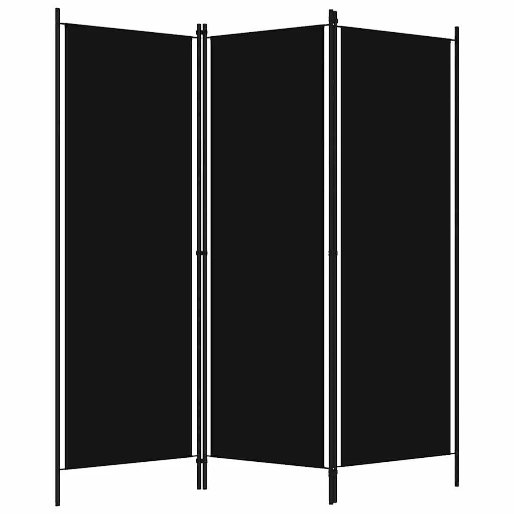 3-Panel Room Divider Privacy Screen Folding Freestanding Partition Black 150x180 cm
