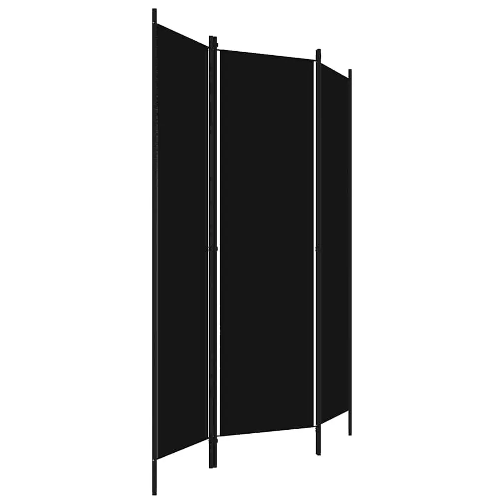 3-Panel Room Divider Privacy Screen Folding Freestanding Partition Black 150x180 cm