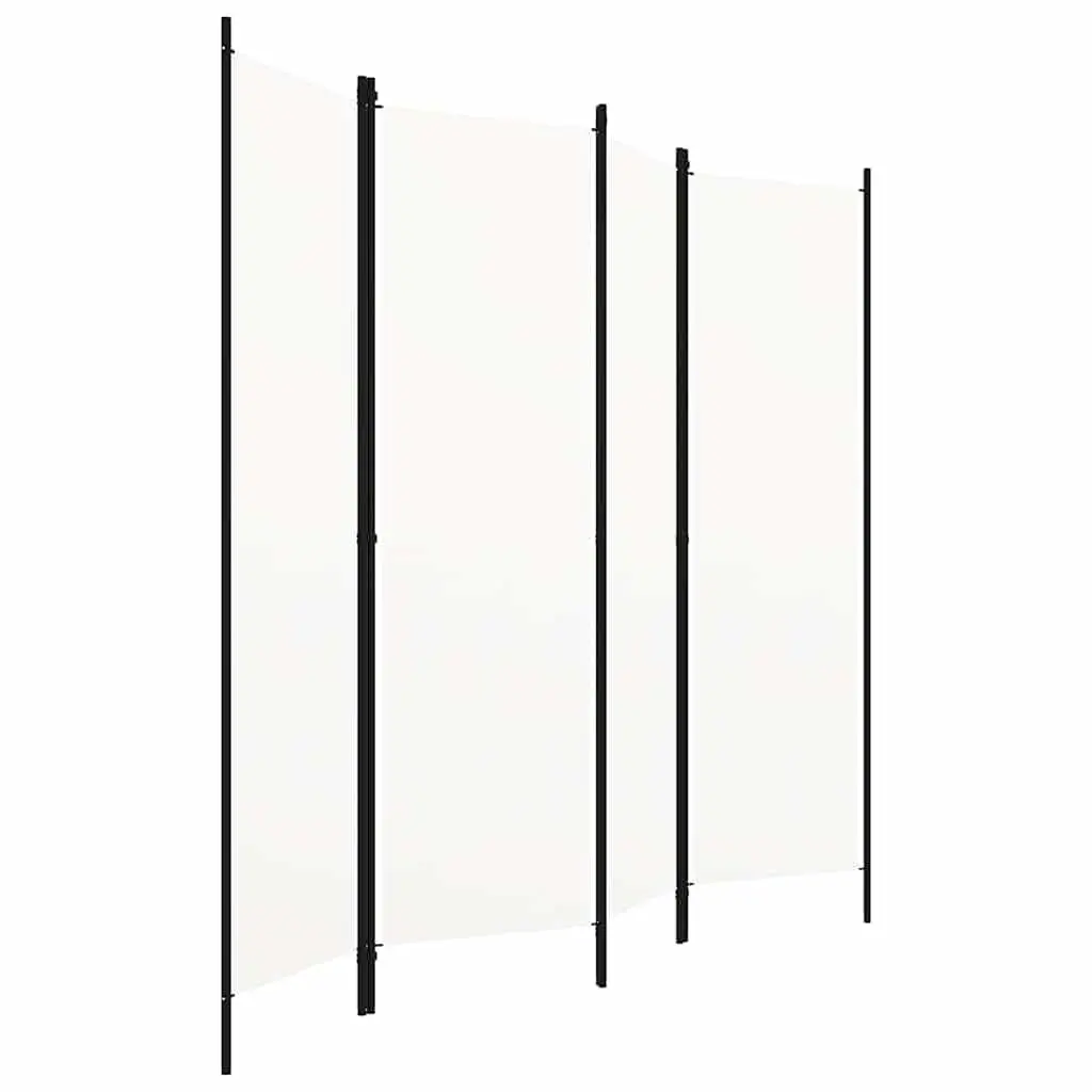 4-Panel Room Divider Privacy Screen Freestanding Folding Partition 200cm x 180cm White