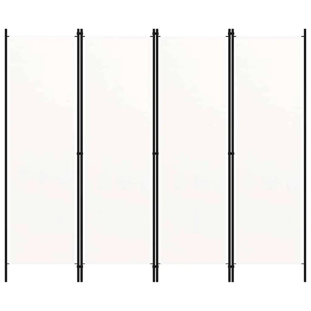 4-Panel Room Divider Privacy Screen Freestanding Folding Partition 200cm x 180cm White