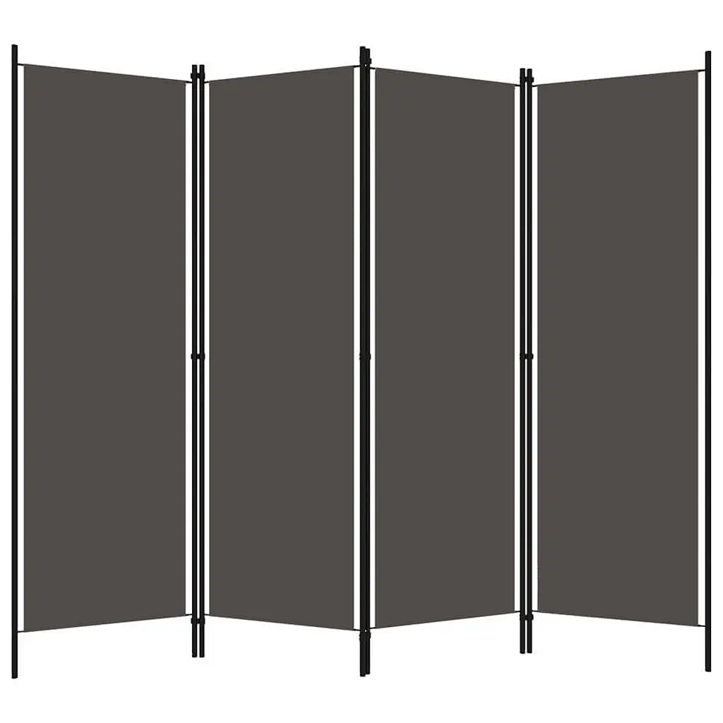 4-Panel Room Divider Privacy Screen Folding Partition 200x180cm Anthracite