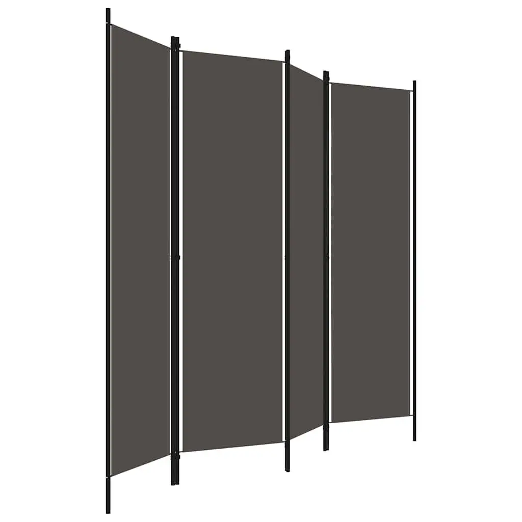 4-Panel Room Divider Privacy Screen Folding Partition 200x180cm Anthracite