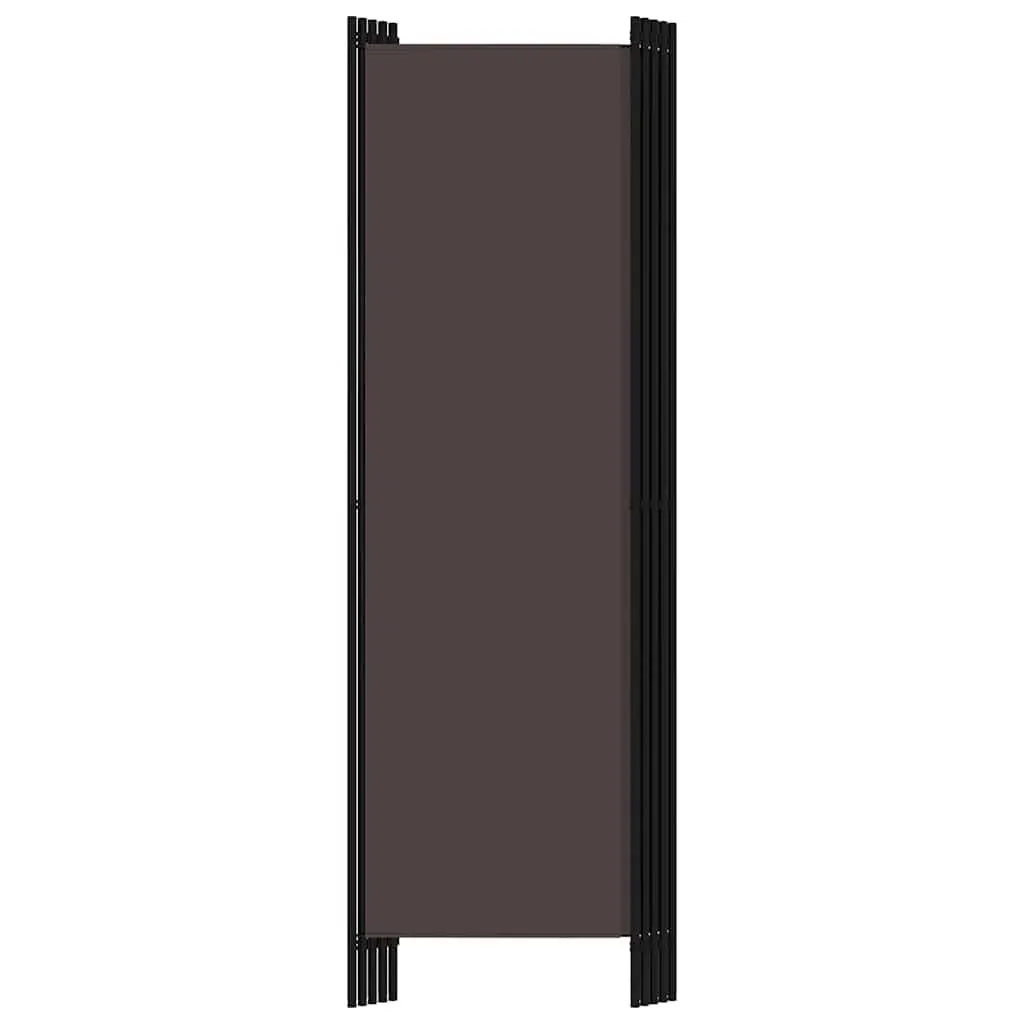 5-Panel Room Divider Folding Privacy Screen Partition 250 x 180 cm Brown