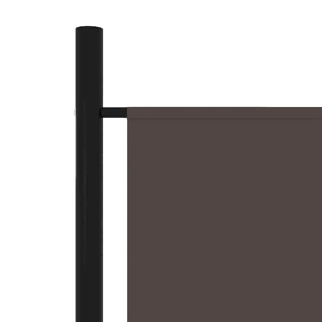 5-Panel Room Divider Folding Privacy Screen Partition 250 x 180 cm Brown