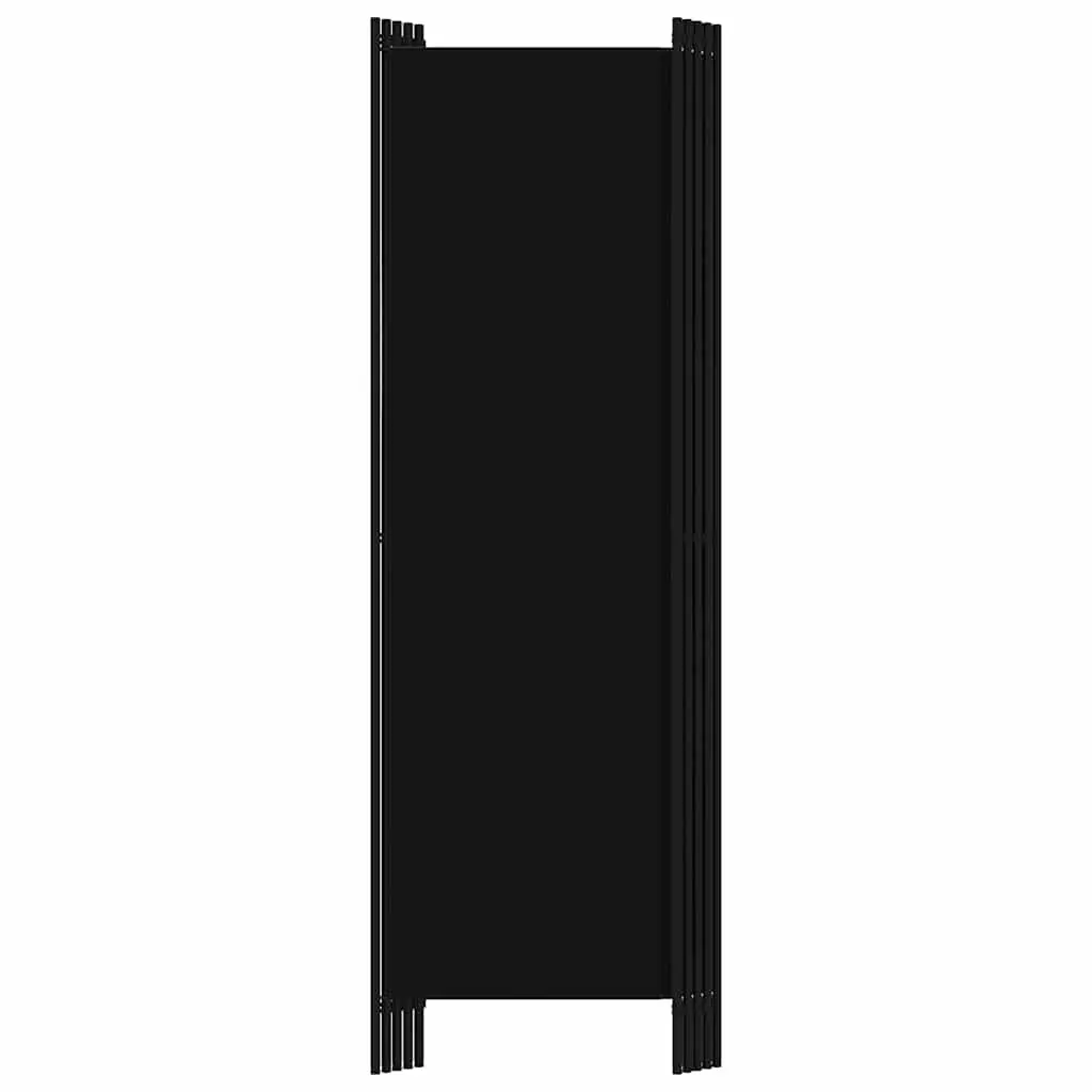 5-Panel Room Divider Folding Privacy Screen Partition 250x180 cm Black