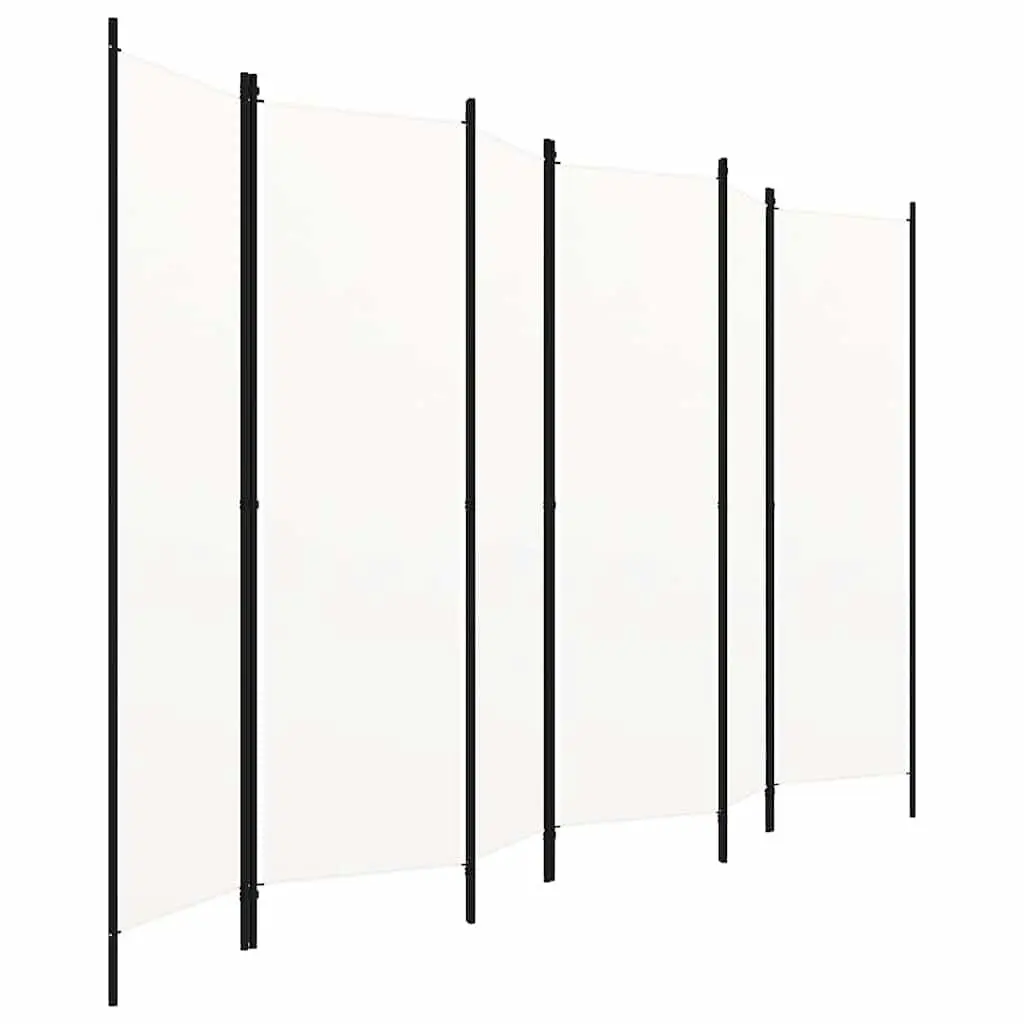 6-Panel Room Divider Privacy Screen Folding 300 x 180 cm White