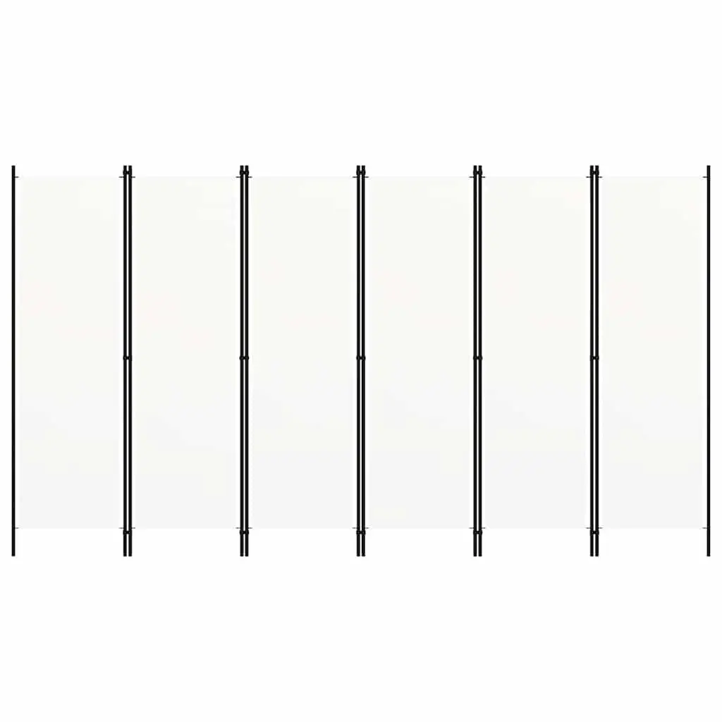 6-Panel Room Divider Privacy Screen Folding 300 x 180 cm White