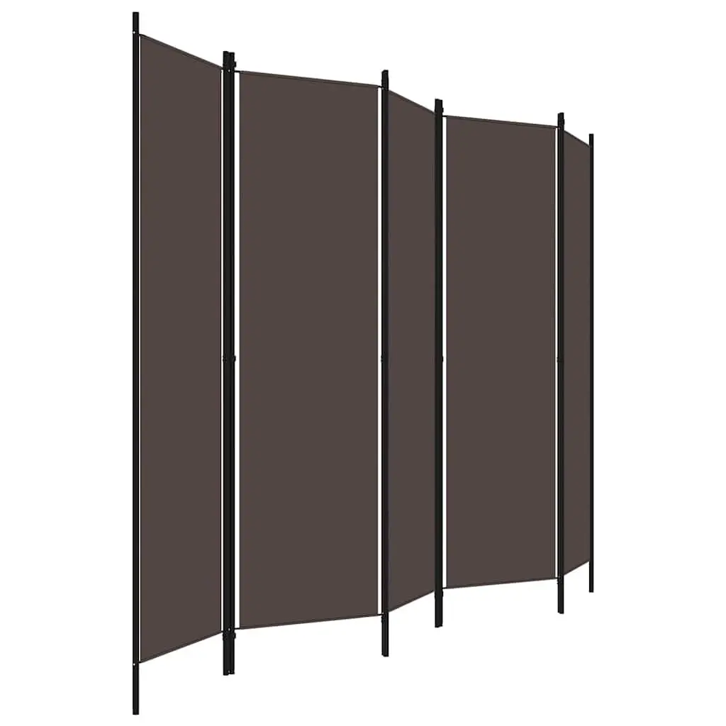6-Panel Room Divider Privacy Screen 300 x 180 cm Brown