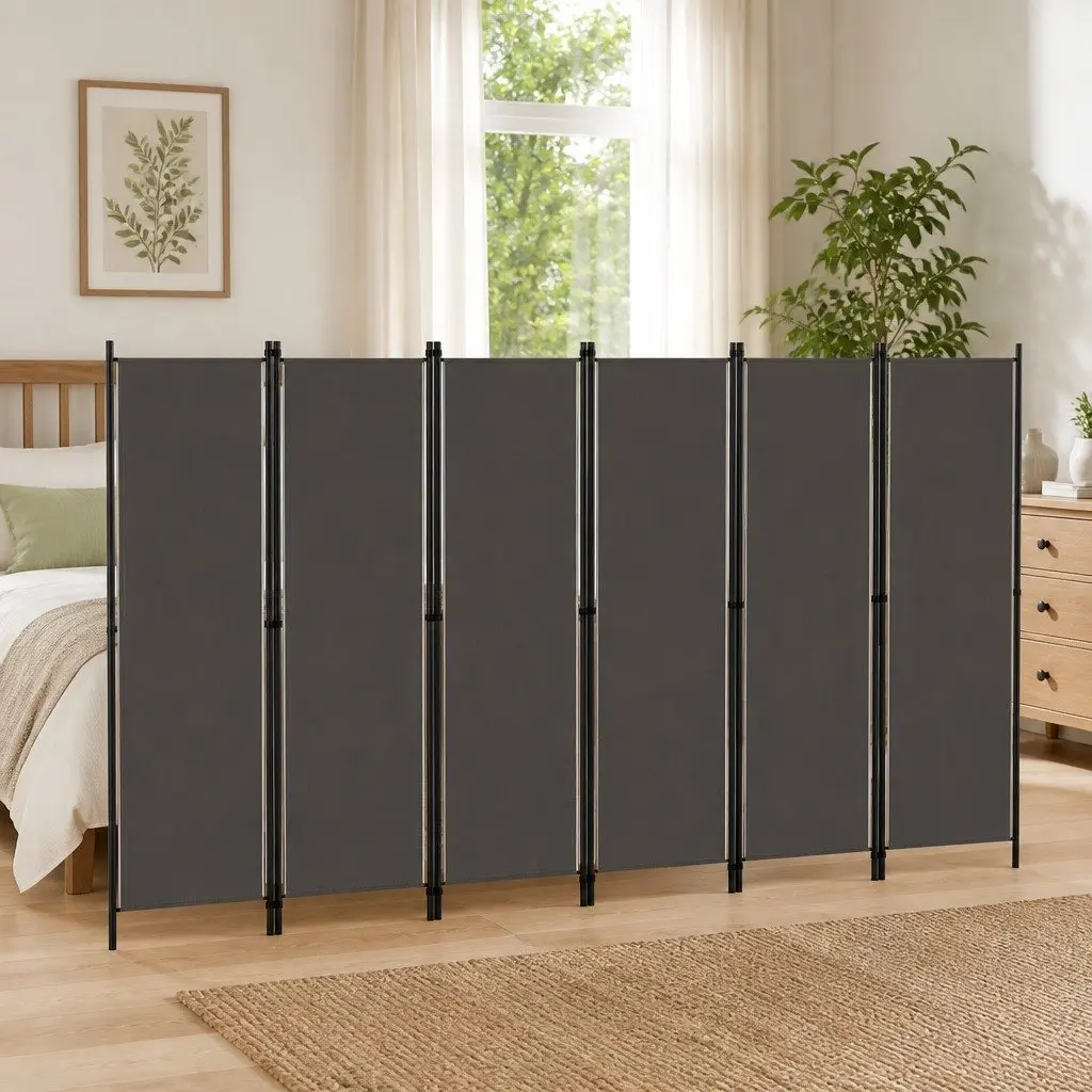 6-Panel Room Divider Privacy Screen Folding Anthracite 300 x 180 cm