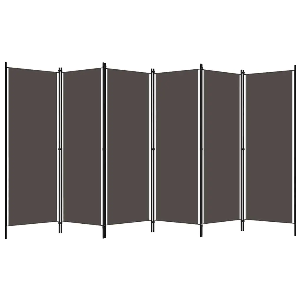 6-Panel Room Divider Privacy Screen Folding Anthracite 300 x 180 cm