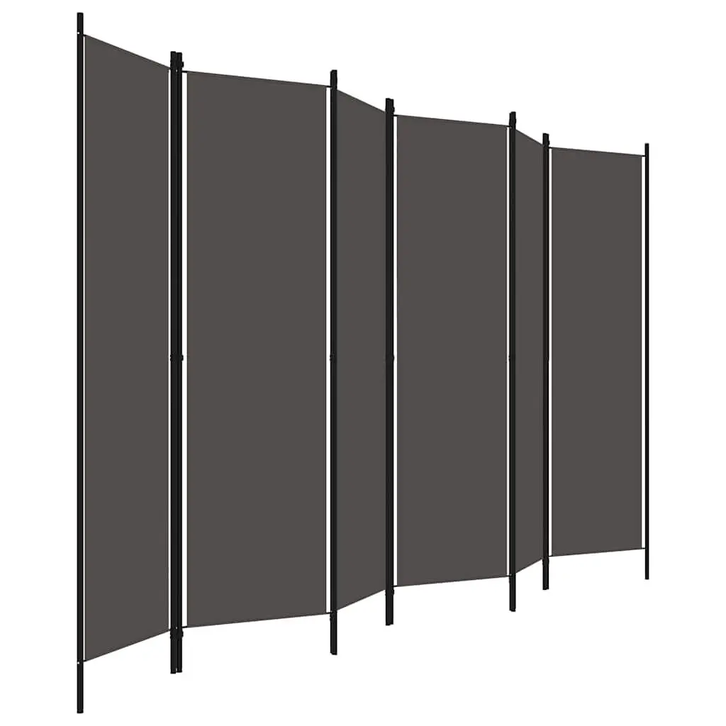 6-Panel Room Divider Privacy Screen Folding Anthracite 300 x 180 cm