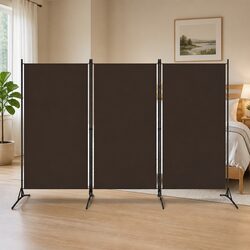 Reliable 3-Panel Room Divider for Privacy 260x180 cm Brown