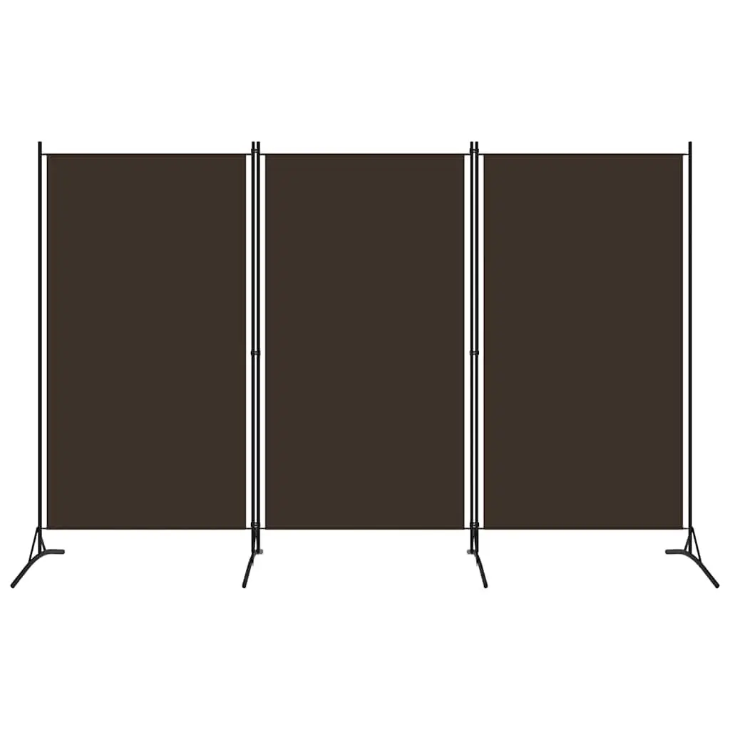 3-Panel Room Divider Folding Screen Partition Brown 260x180 cm