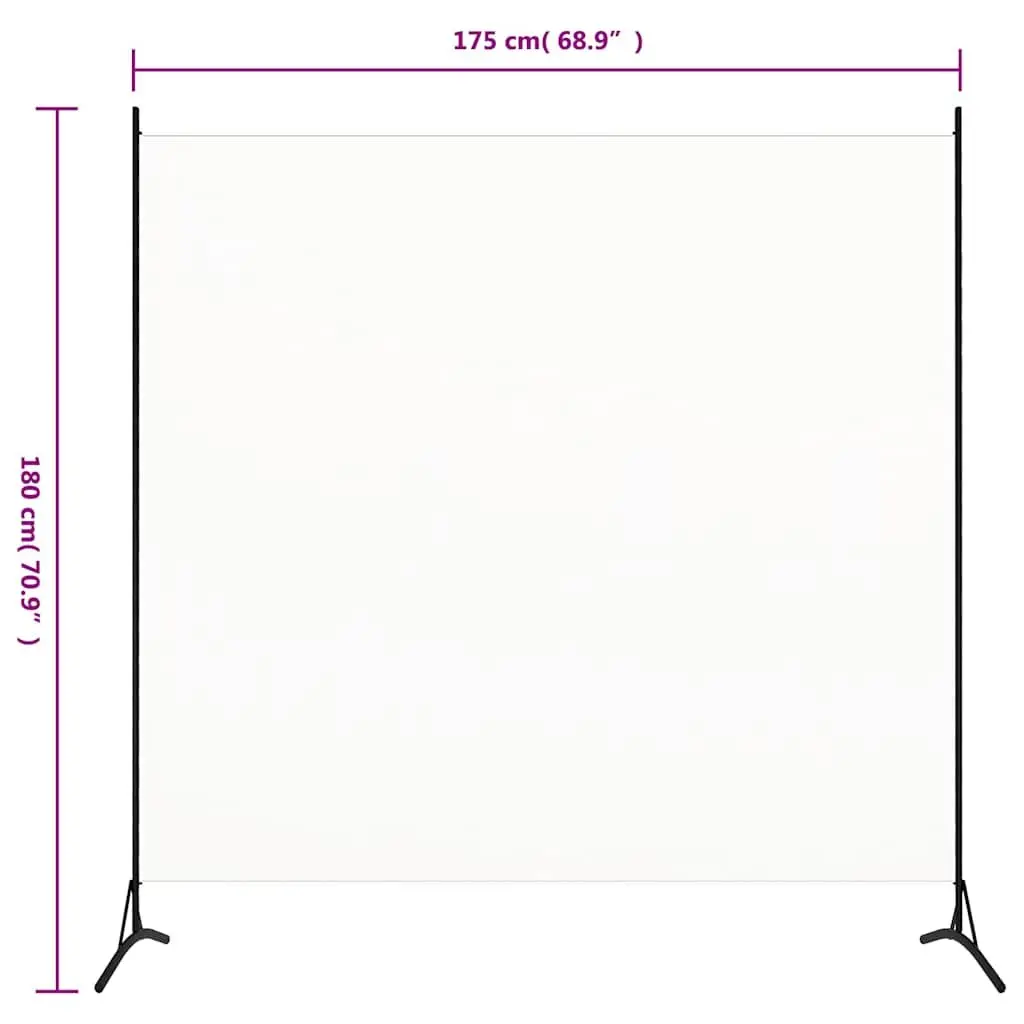 Room Divider Screen Privacy Partition 175x180 cm White Fabric
