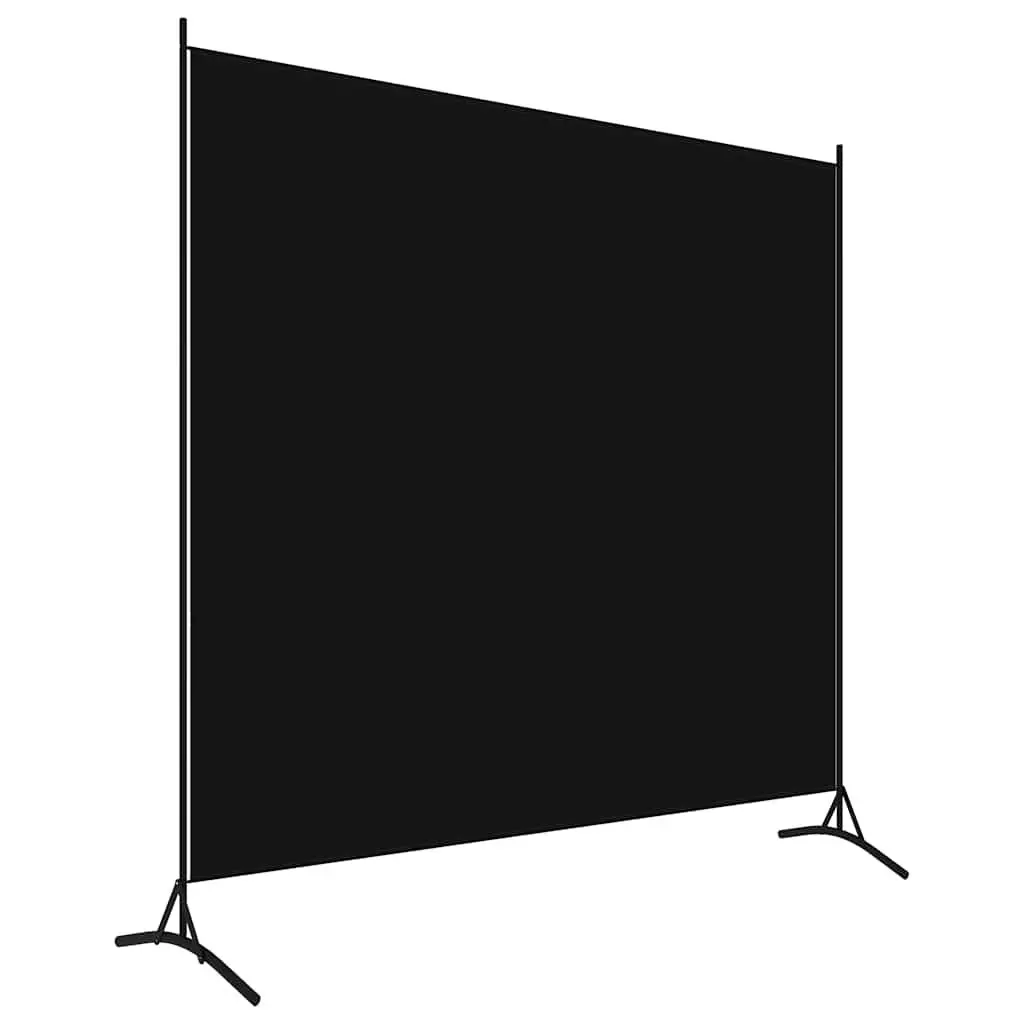 Room Divider Fabric Portable Partition Folding Screen 175x180 cm Black