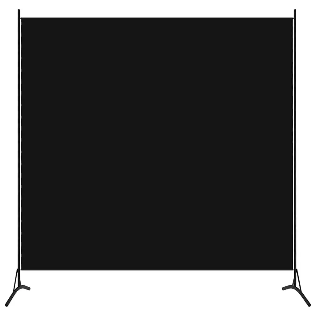 Room Divider Fabric Portable Partition Folding Screen 175x180 cm Black
