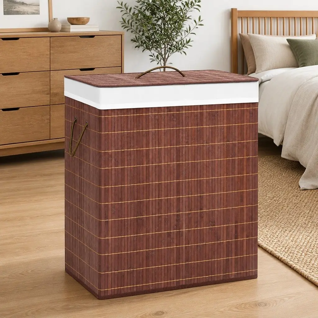 Bamboo Laundry Basket with Removable Liner