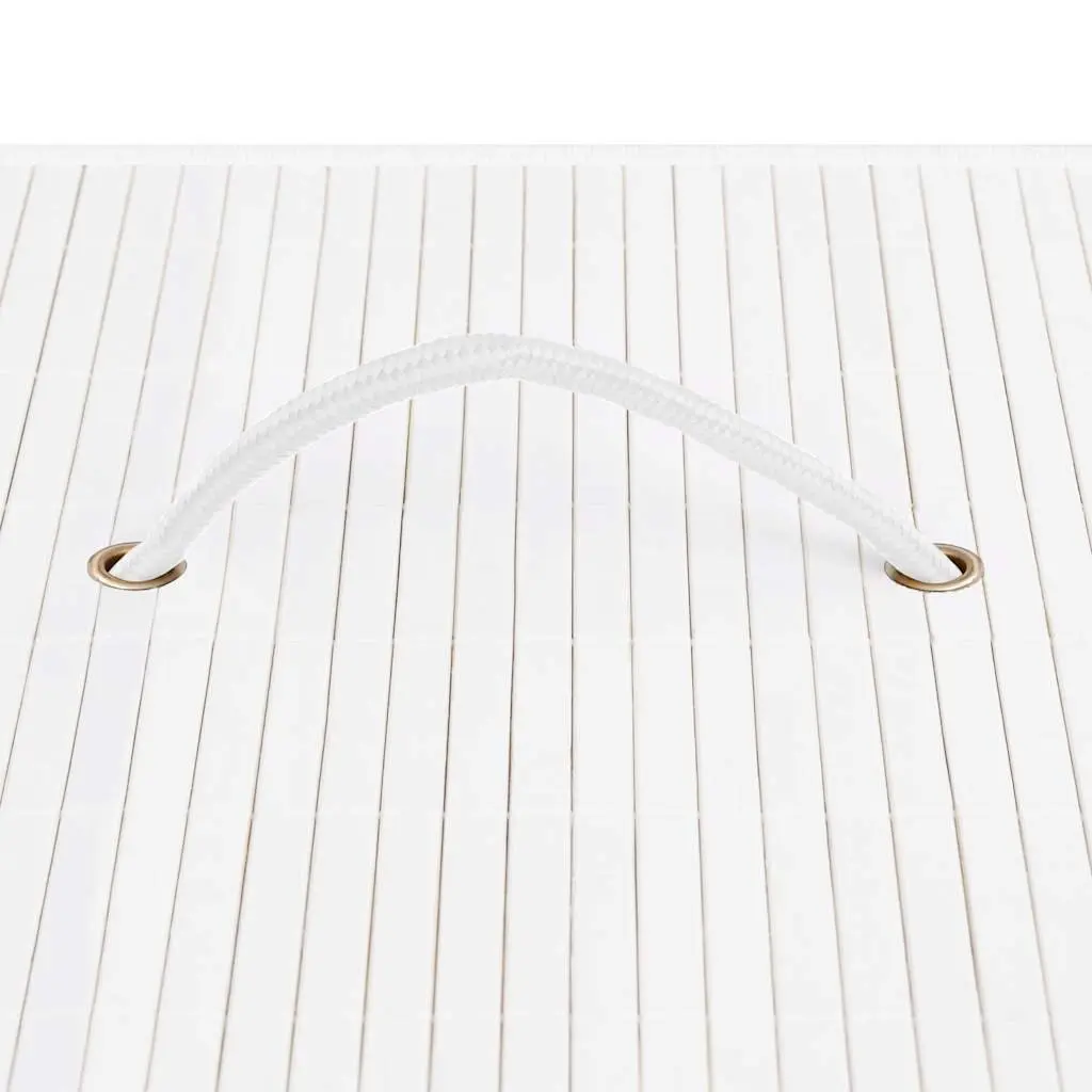 Bamboo Laundry Basket Household Storage Single Section Removable Liner White
