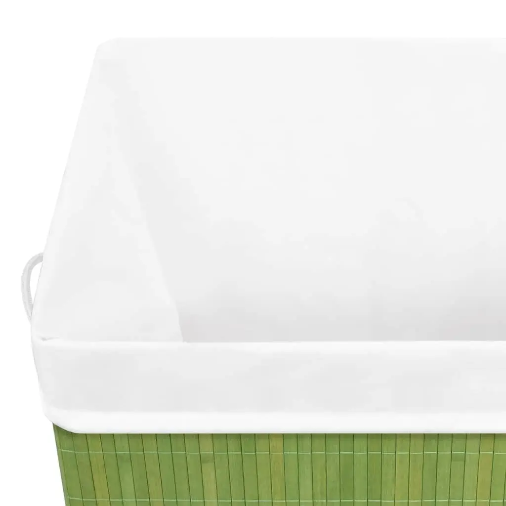 Bamboo Laundry Basket Single Section Green Storage Hamper Household Organiser