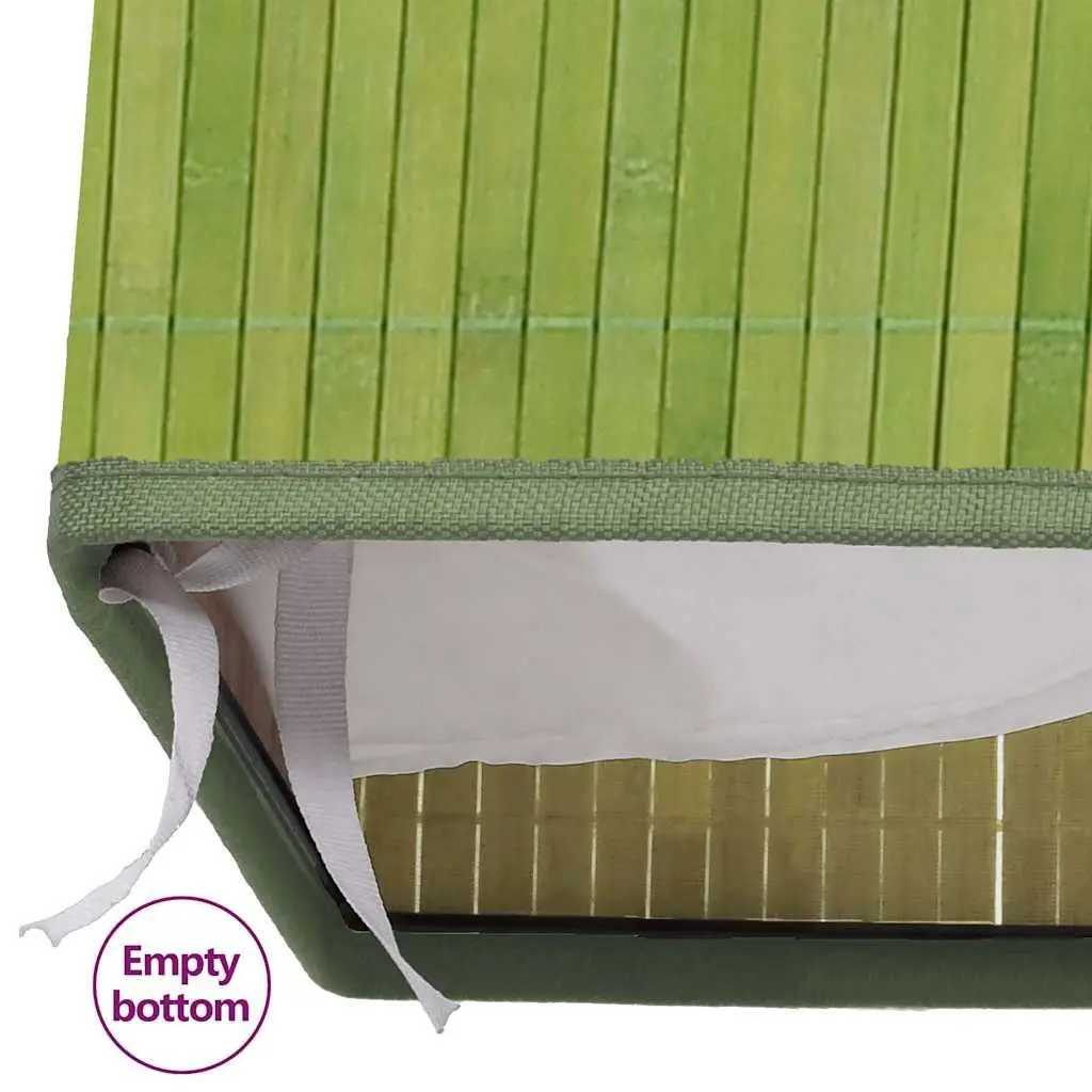 Bamboo Laundry Basket Single Section Green Storage Hamper Household Organiser