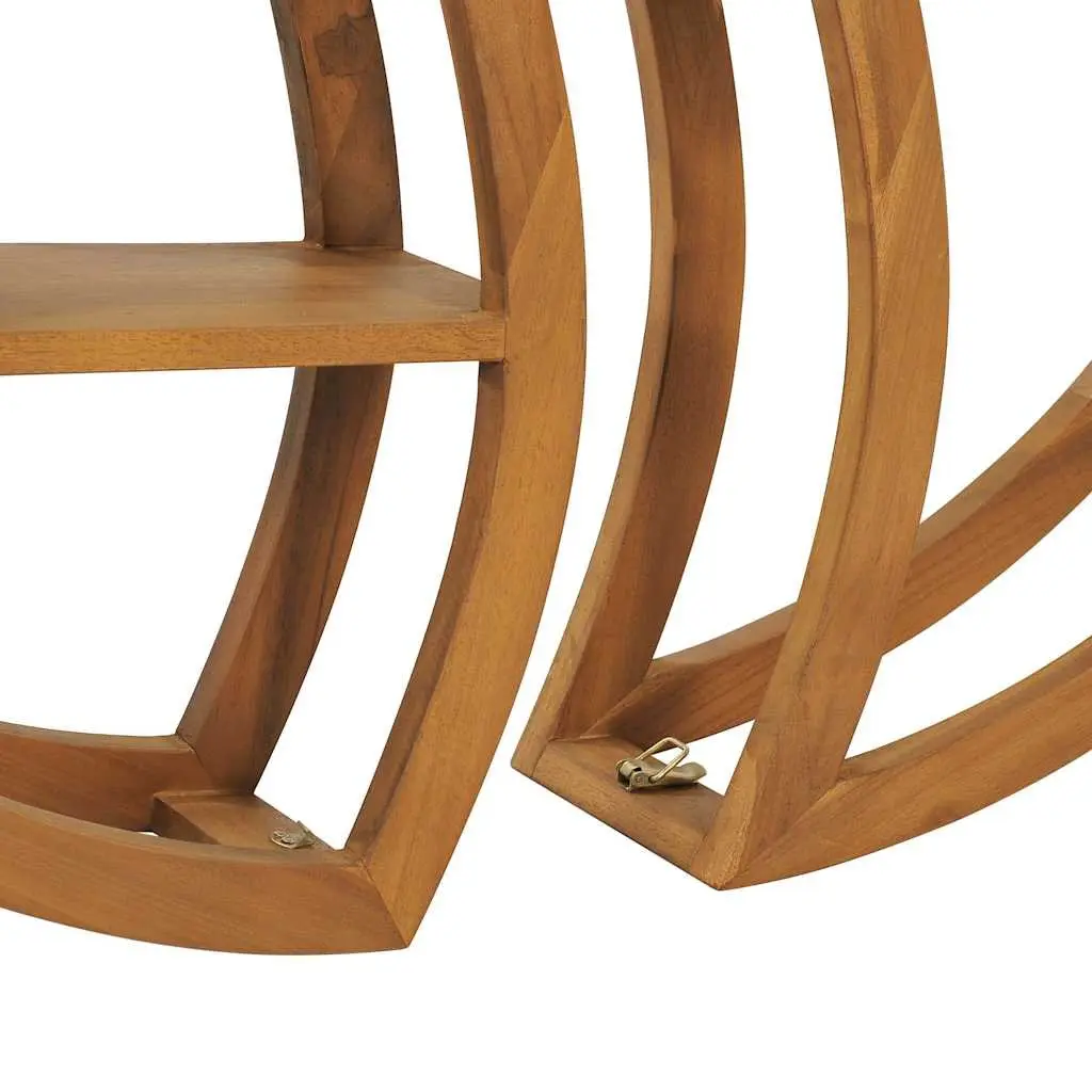 Solid Teak Yin Yang Wall Shelf for Home Decor