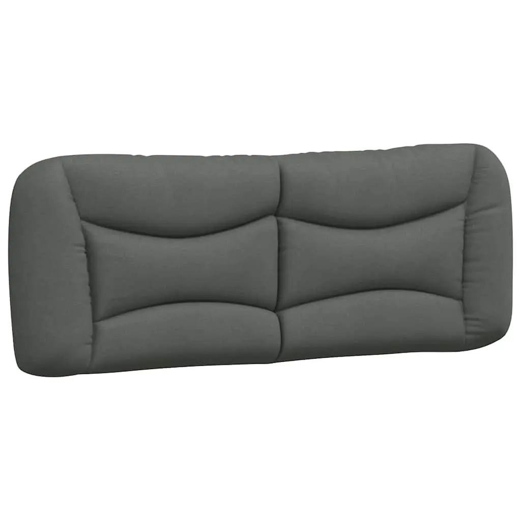 Double Bed Frame with Grey Fabric Headboard