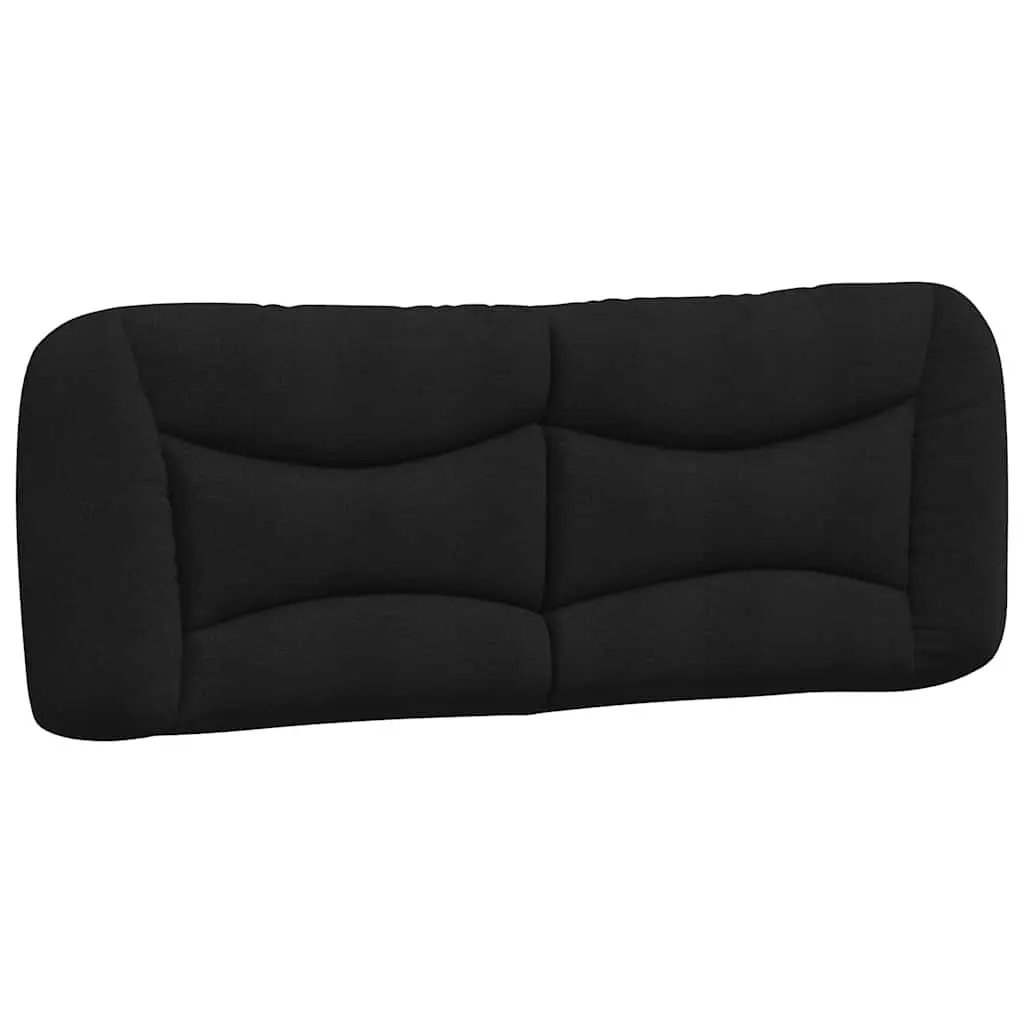 Queen Bed Frame Black Fabric Headboard Plywood Slats 152 x 203 cm