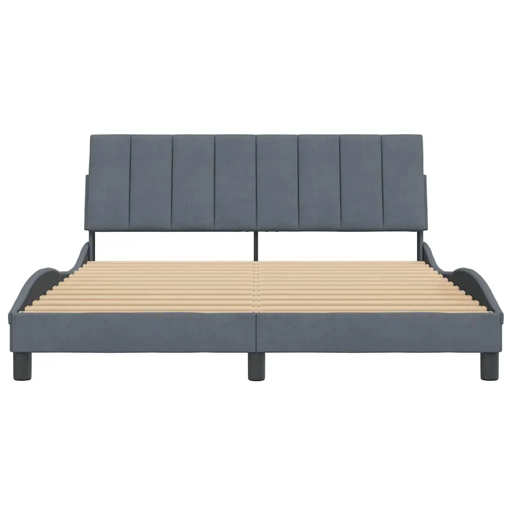Queen Bed Frame with Headboard Velvet Upholstered Modern Bedroom Furniture