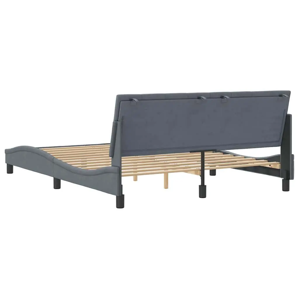 Queen Bed Frame with Headboard Velvet Upholstered Modern Bedroom Furniture