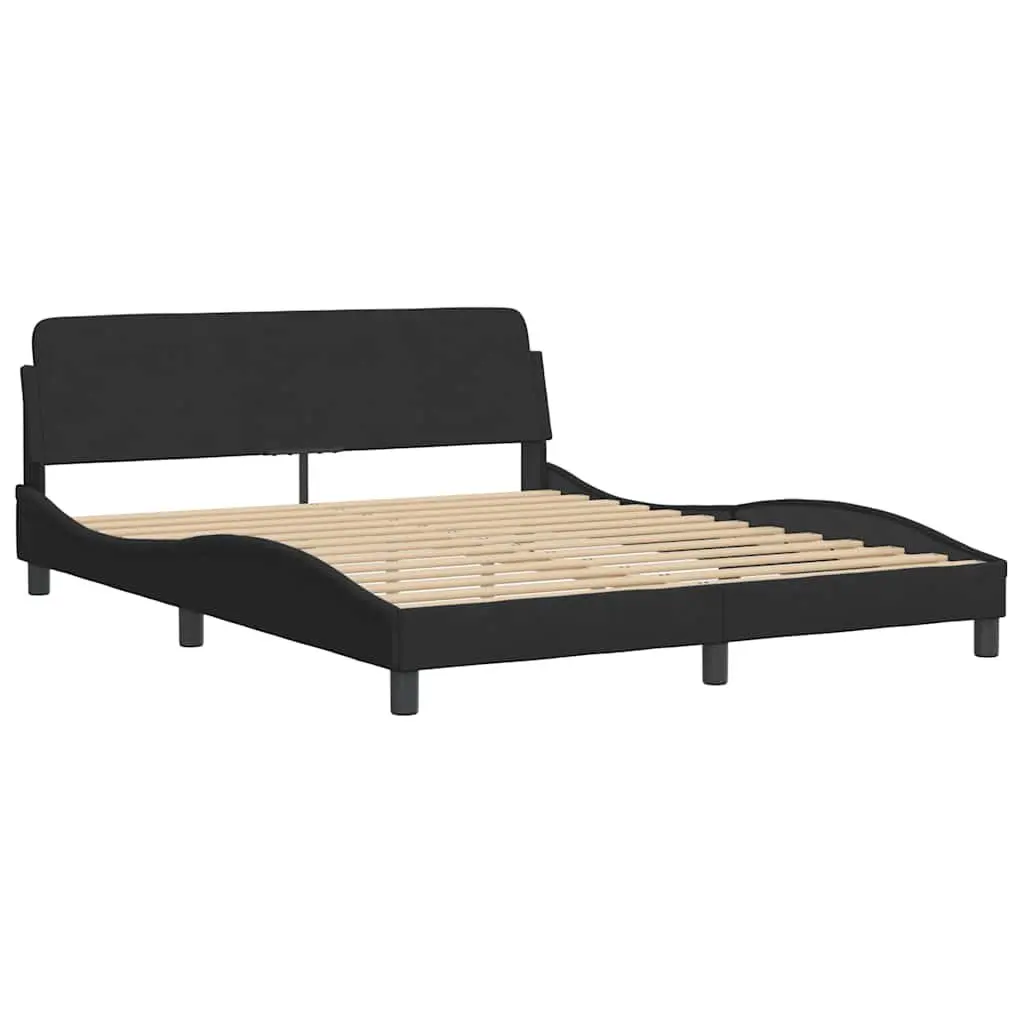 Queen Bed Frame Black Velvet 152x203cm Bedroom Furniture