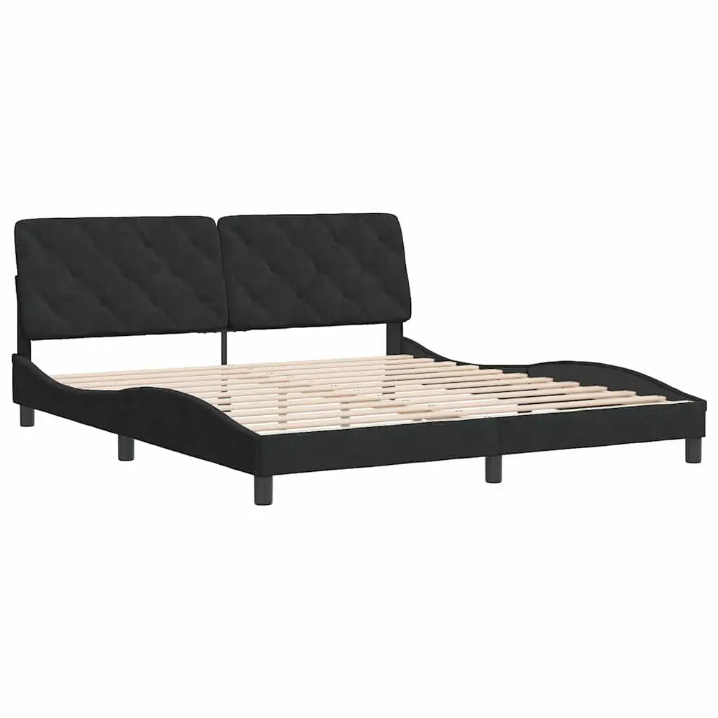 Black Velvet Bed Frame 180x200 cm